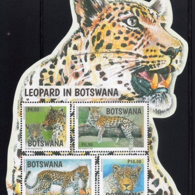 Botswana Stamps ODD Shape Tiger/Animal Shape Miniature Sheet
