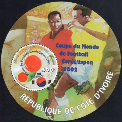 COSTA RICA ODD/ROUND SHAPE MINIATURE SHEET ON FOOTBALL WORLD CUP 2002